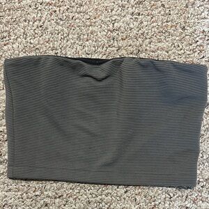 Gray Ribbed Women's Tube Top